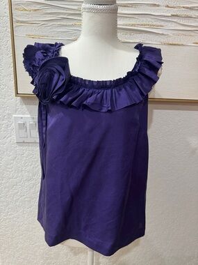 J. Crew Purple Ruffle-Trim Sleeveless Women’s TOP Size 2 - Gorgeous Top 💝